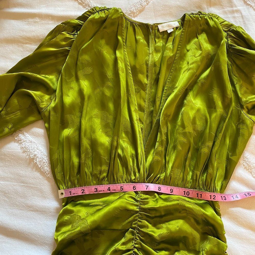 Ronny Kobo Collection Green Ruched Bodycon Mini Dress - Picture 12 of 13